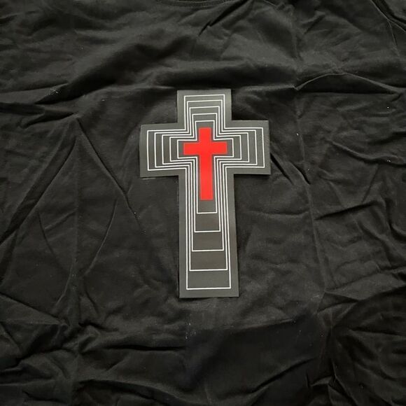 NEW UNISEX Sound Activated LED T-Shirt Light Up Flashing T-Shirt CROSS RELIGION - Picture 10 of 10